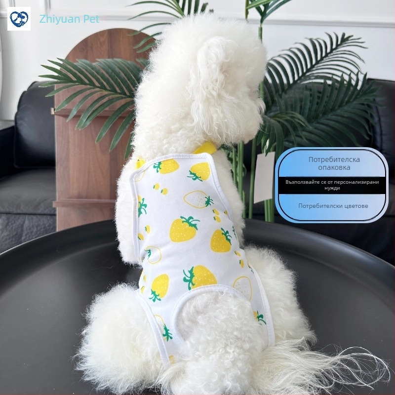 Aite Pet Физиологични панталони за женски кучета – полиестер, стил принцеса, Medium Strawberry Physiological Pants