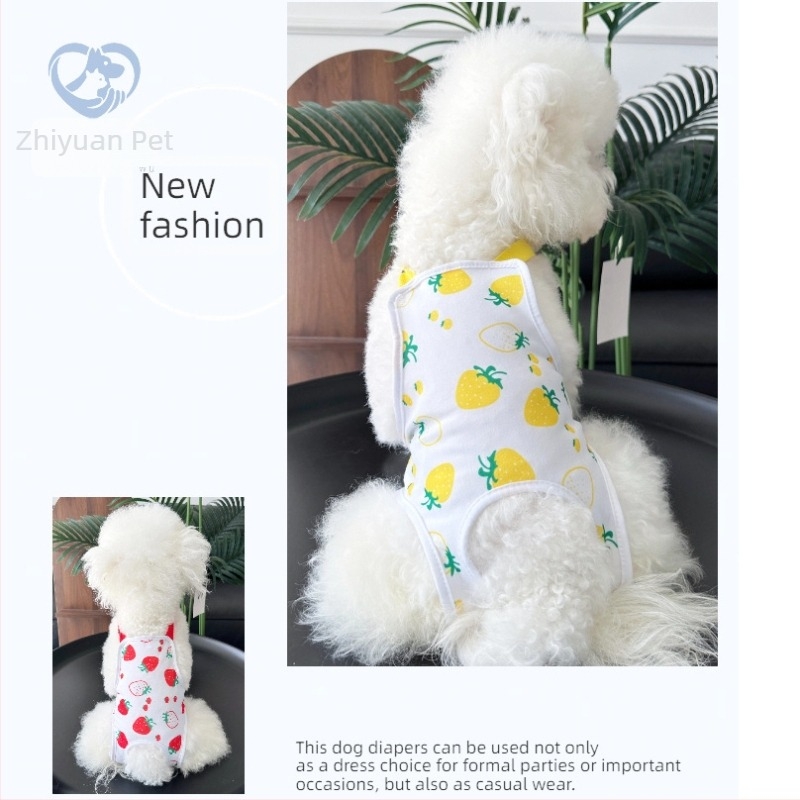 Aite Pet Физиологични панталони за женски кучета – полиестер, стил принцеса, Medium Strawberry Physiological Pants