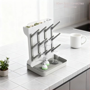 Стелаж за съхранение на бебешки шишета, чаши и съдове за хранене, многослоен