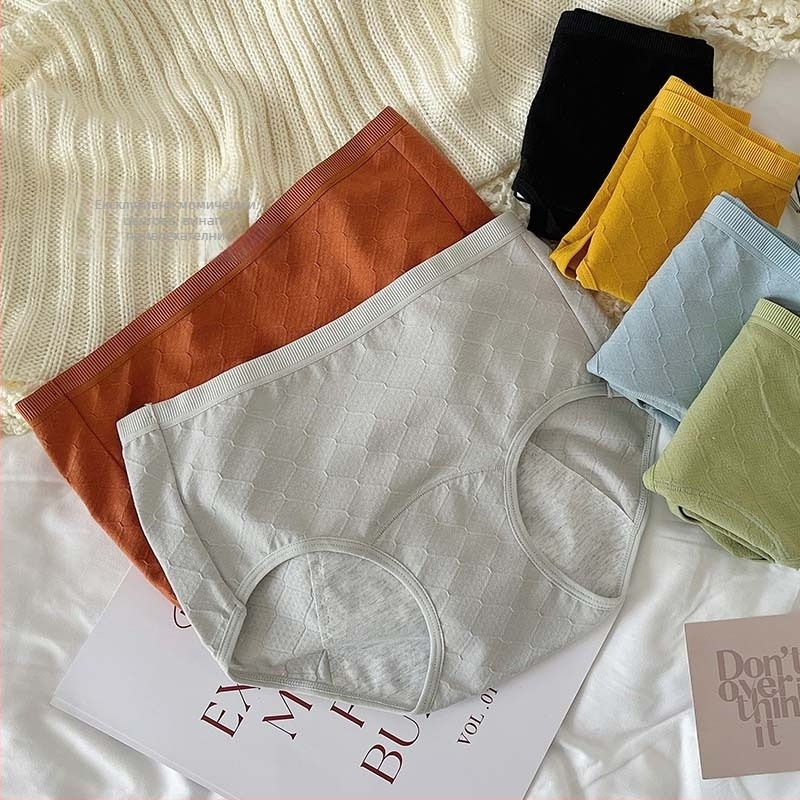 Менструално бельо за жени, антибактериално, удължен участък в чатала, средна талия, 100% памук, защита срещу протичане