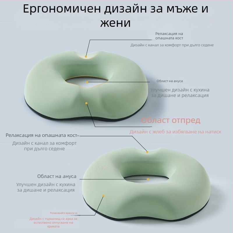 Седалкова възглавница за хемороиди след операция, паметна пяна, дишаща куха конструкция, за бременни жени и офис употреба