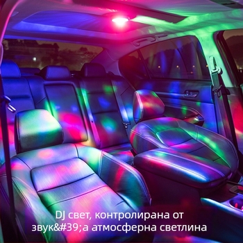 LED таванно осветление за автомобил Y-038, 4W, DC5.0V, 400mA, 8760 ч. живот, мека светлина, универсална съвместимост