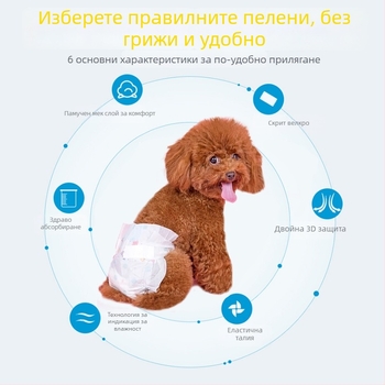 Пелени за кучета | Нетъкана материя + PE филм | Карикатурен стил | Марка KIMHOME | 10 бр.