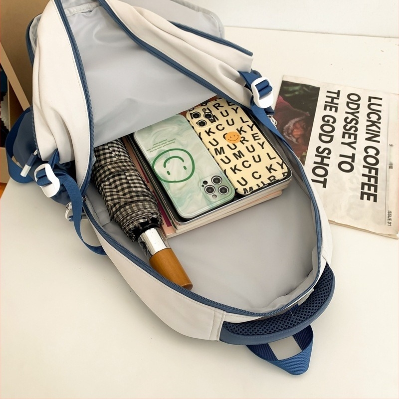 Унисекс раница от нейлон с голям капацитет, дишаща, градски минималистичен стил, презрамки с въздушна подложка, полиестерна подплата