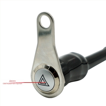 Мотоциклетен превключвател за двойно мигане с LED пръстен, самозатягащ се метален бутон и монтажна скоба KG-057A