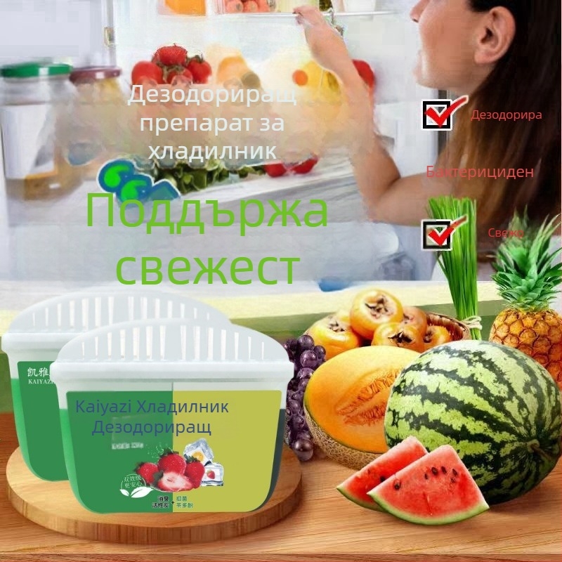 Дезодоратор за хладилник – многофункционално средство за премахване на миризми, Tea polyphenols + activated carbon, 120 g, Kaiazhi, Guangdong origin