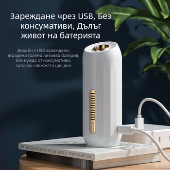 Портативен USB въздухоочистител за автомобил и дом със технология на отрицателни йони, премахване на миризми и стерилизация