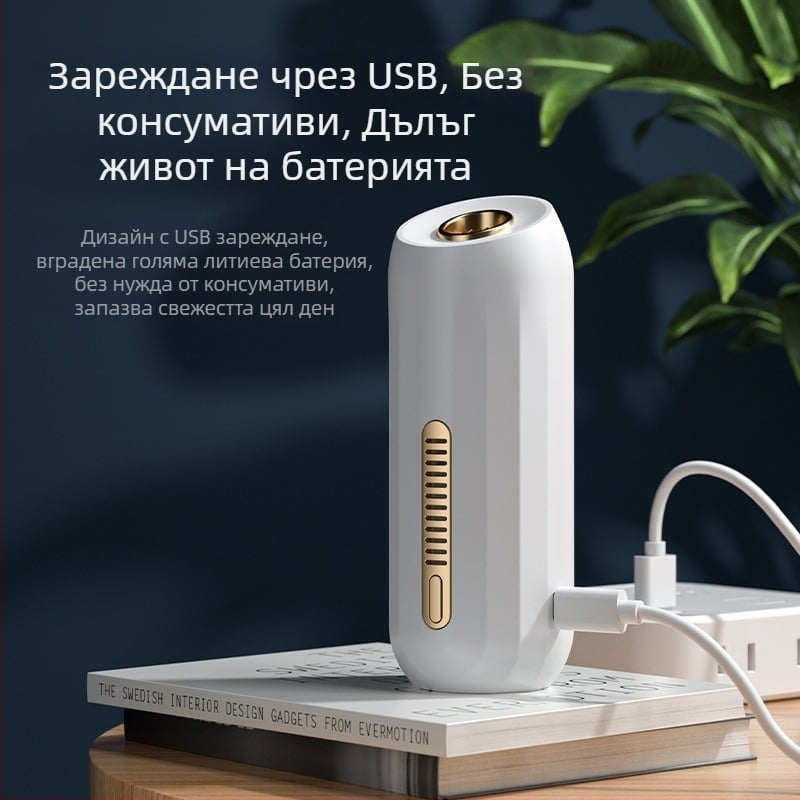 Портативен USB въздухоочистител за автомобил и дом със технология на отрицателни йони, премахване на миризми и стерилизация