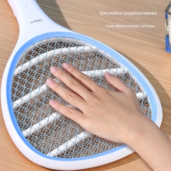 Електрическа мухобойка за комари за вътрешна употреба, ABS корпус, мрежа NiZnFe, без вградена батерия, обхват 31–40 м²