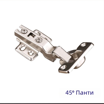 Шарнир за шкаф с нестандартен ъгъл, модел LRH30/45/90, студено валцована стомана, никелирано покритие, Longrun