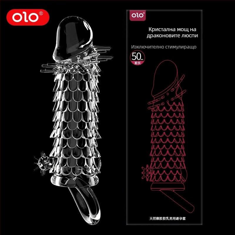 OLO Драконова люспа вибриращ кристален комплект за възрастни — електрическо управление, мек гел, включва лубрикант, 5-годишна гаранция