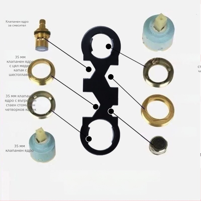 Ключ за Valve Core Gland за монтаж и демонтаж на смесител — душ ремонтен инструмент, високовъглеродна стомана, модерен минималистичен стил