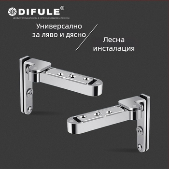 Шарнир за врати с носеща функция, 3D регулиране, горна и долна въртяща ос, модел L040, цинкова сплав, никелиране, DIFULE