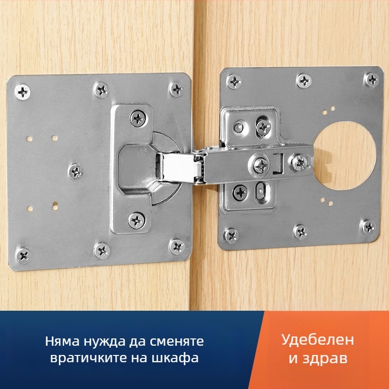 Плоча за ремонт на панти за кухненски шкаф, модел 1034, обикновен квадратен шарнир, неръждаема стомана, обща повърхност, стил светъл лукс