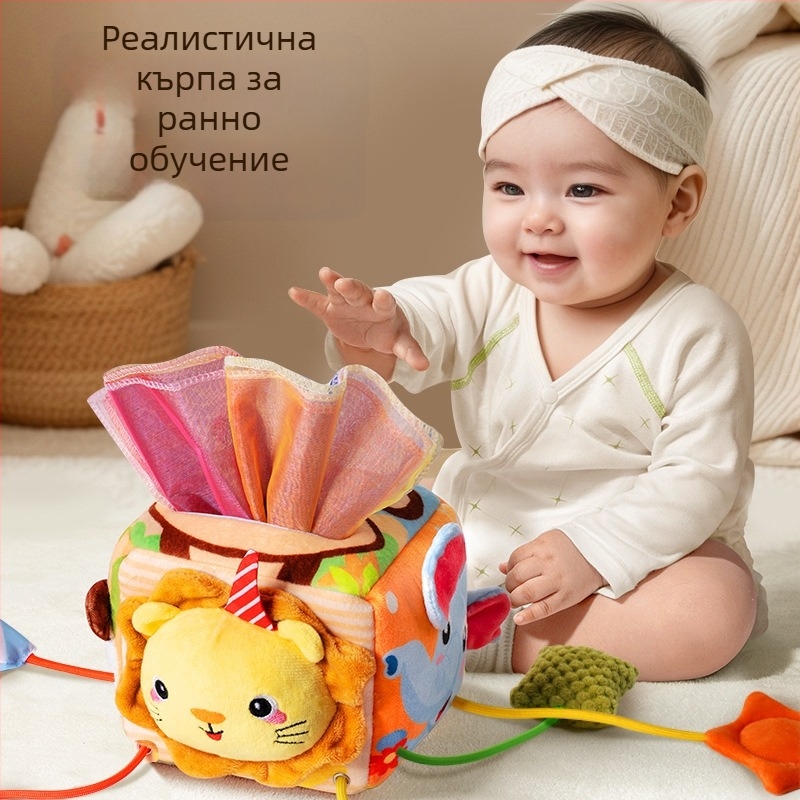 Дрънкалка за креватче с висящ камбанчик – детска играчка за кошара и количка (0–3 г, ABS, развива хват, сетивност)