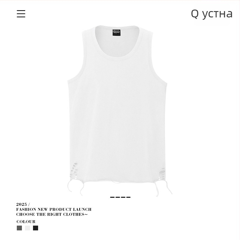 Van Kaxi памучна жилетка, Street Tide стил, свободна кройка, 100% памук, прав ръб