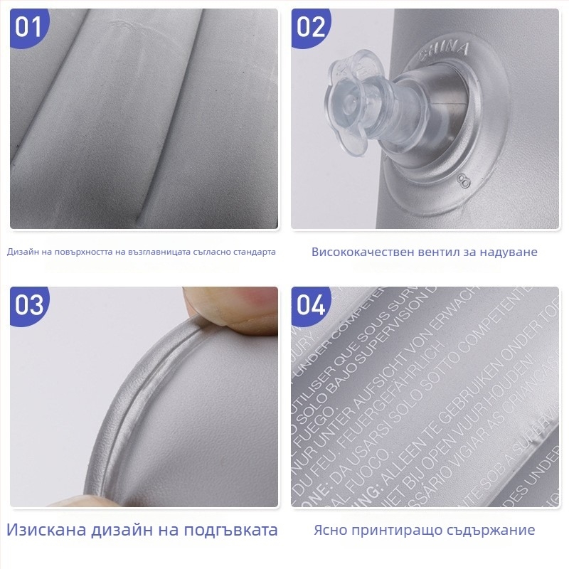 Надуваема възглавница, правоъгълна форма, PVC флокинг, модел RF-004, Rongfeng