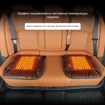 Автомобилна загряваща седалкова подложка 12V USB електрическо отопление, Dutch Velvet пълнител, повърхност от полиестер, зимна употреба, модел ZD-JZ101