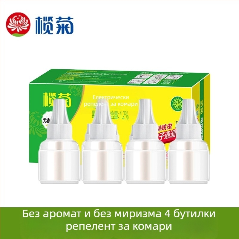 Електрическо средство за отблъскване на комари - без мирис, течна формула, Olive Chrysanthemum, комплект 6 бутилки с устройство