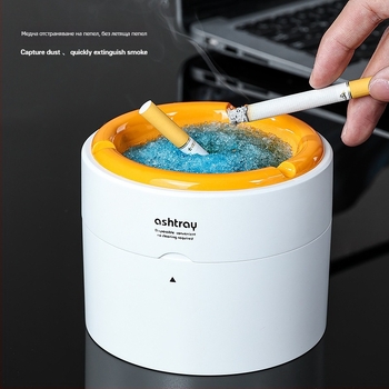 Пепелник за автомобил и дом, пластмасов, повторно използваем, предпазва от разпръсване на пепел, огнеустойчив, с резервен пълнител