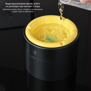 Пепелник за автомобил и дом, пластмасов, повторно използваем, предпазва от разпръсване на пепел, огнеустойчив, с резервен пълнител