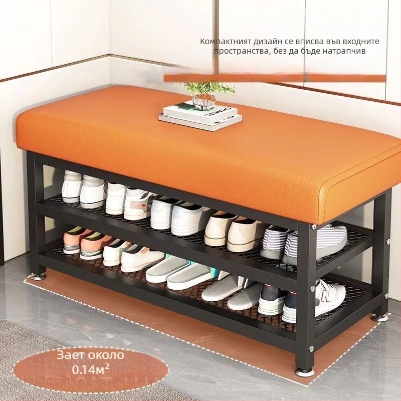 Подвижна пейка за обувки от Oxford плат с интегрирана седалка за съхранение