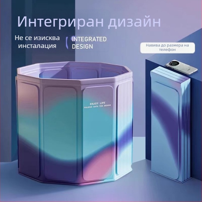 Сгъваема безмонтажна вана за възрастни за домашна употреба | Материали: брезент + перлен памук + композитна дъска + PVC | Подходящи лица: възрастни | Марка: Idle