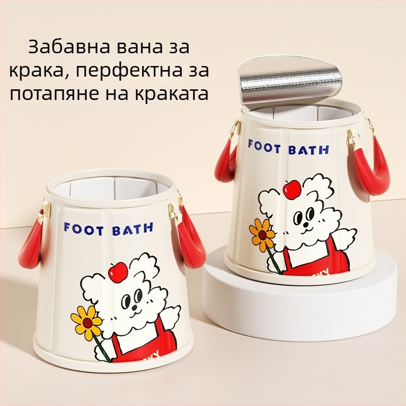 Мультяшна кофа за потапяне на крака, сгъваема, с постоянна температура, нейлонова вана за крака