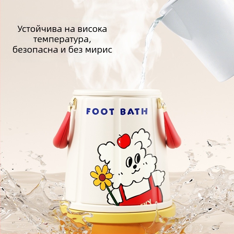 Мультяшна кофа за потапяне на крака, сгъваема, с постоянна температура, нейлонова вана за крака