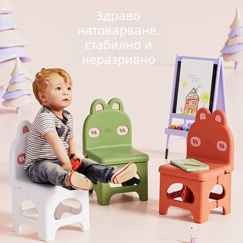 Сгъваем пластмасов стол с облегалка – PP материал, седалка с многоъгълна форма, товароподемност 120 кг, преносим за дома