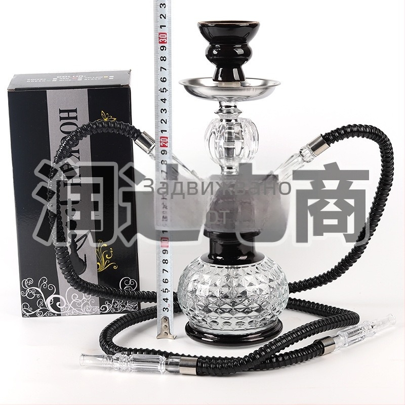 Наргиле комплект за двама, компактен метален наргиле с двойна конфигурация, минималистичен стил