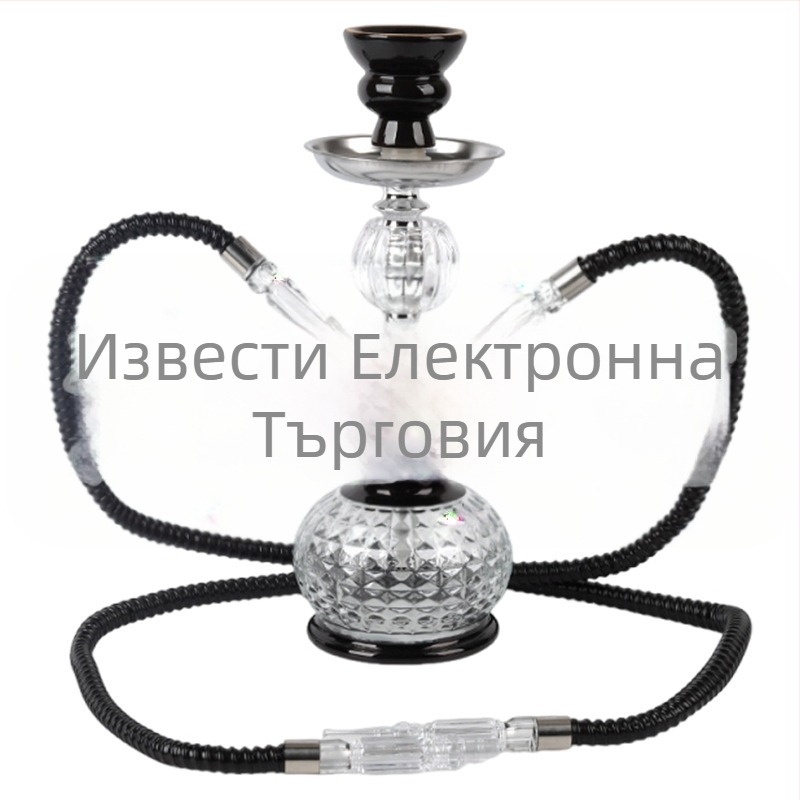 Наргиле комплект за двама, компактен метален наргиле с двойна конфигурация, минималистичен стил