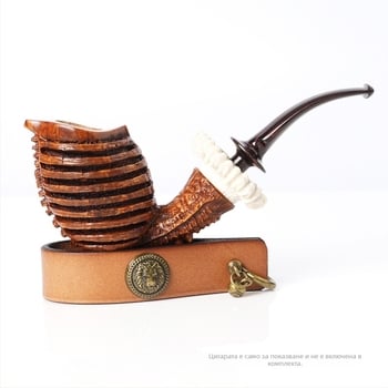 Портативен кожен държач за лули с ключодържател - кожа; печат на лого: възможен; персонализация: налична; стил: модерен минимализъм, прост, лек лукс