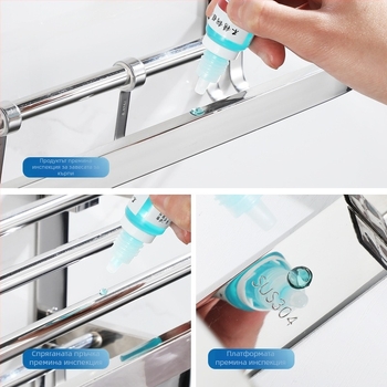 Закачалка за кърпи от неръждаема стомана, полирана повърхност, двупластова, сгъваема, товароподемност 20–30 кг