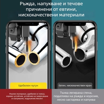 Пералня водопроводен кран, пречистено медно, вградена в стената, 20 мм вход/изход, керамичен диск вентил, матово покритие