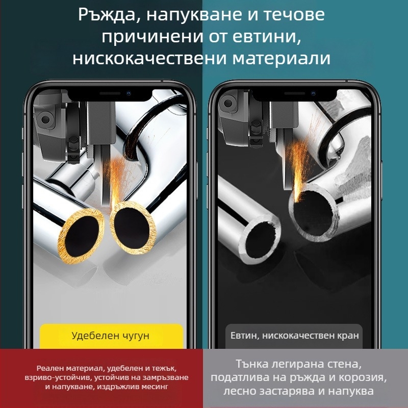 Пералня водопроводен кран, пречистено медно, вградена в стената, 20 мм вход/изход, керамичен диск вентил, матово покритие