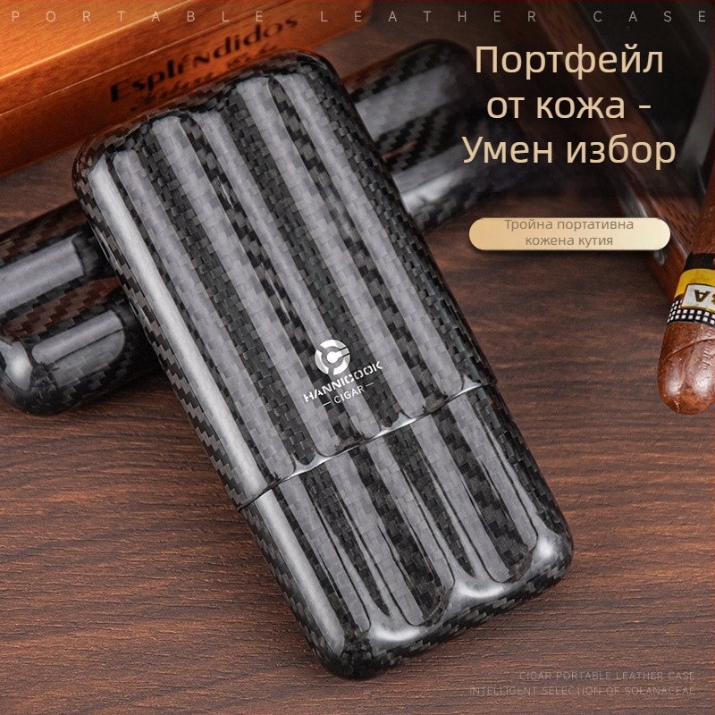Тръба за овлажняване на пури с карбоново влакно – лека и компактна, ретро стил, марка HANNICOOK, с възможност за персонализиране
