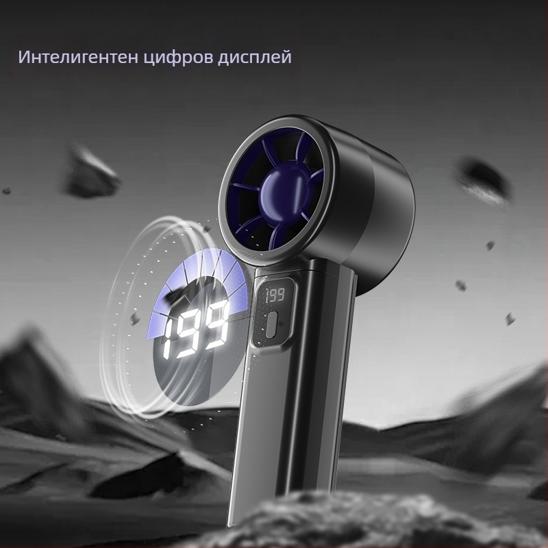 USB сгъваем настолен вентилатор, вградена батерия 1000–1200mAh, 6+ скорости, 5V 4.5W, шум 36–45 dB