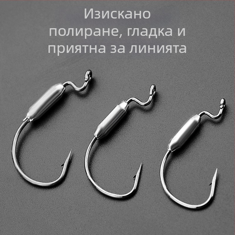 Chuangxin барбена crank кука със оловна глава за риболов на океански плаж, кутия 200 бр