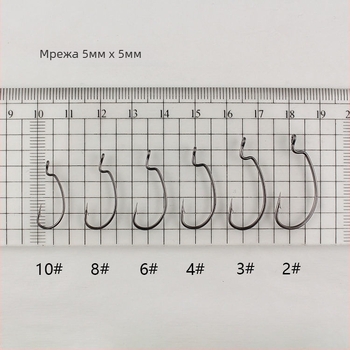 9003 подсилена рибарска кука за примамки — високоуглеродна стомана, назъбена, обикновена форма