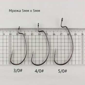 9003 подсилена рибарска кука за примамки — високоуглеродна стомана, назъбена, обикновена форма