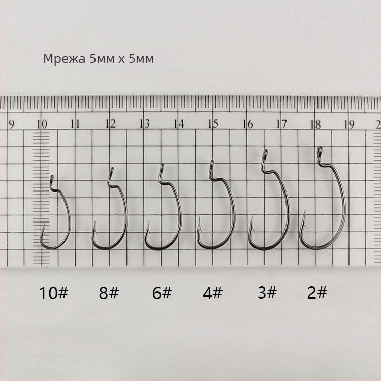 9003 подсилена рибарска кука за примамки — високоуглеродна стомана, назъбена, обикновена форма