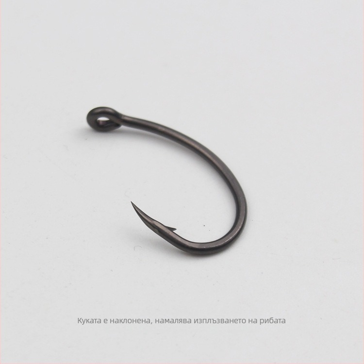 Комплект риболовни куки — хънчбек кука и наклонена уста с пръстен, железна тефлонова тръба; за сом и шаран; Материал: 54122; Марка: Other