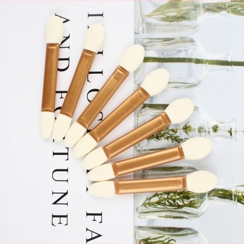 Двустранна силиконова гъба за сенки и четка за сенки, ISMINEE DE002, комплект около 50 бр./пакет, пластмасова дръжка