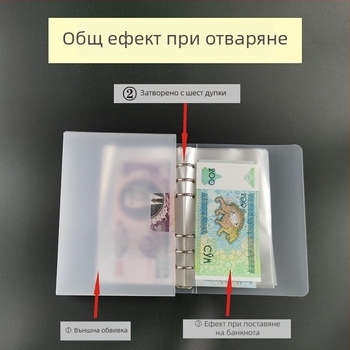 Албум за съхранение на 100 банкноти RMB, преносим и с антиоксидантна защита