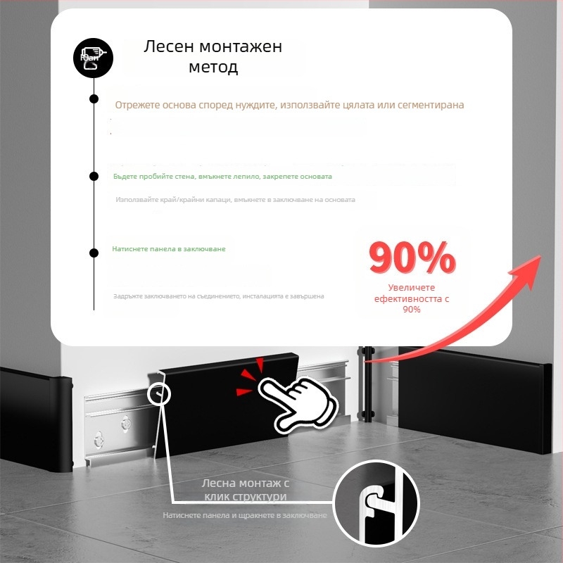 Zhengli алуминиева сплав, F-тип безшевна kick plate със прав ръб, утолщена конструкция, двойна панта и закопчалка