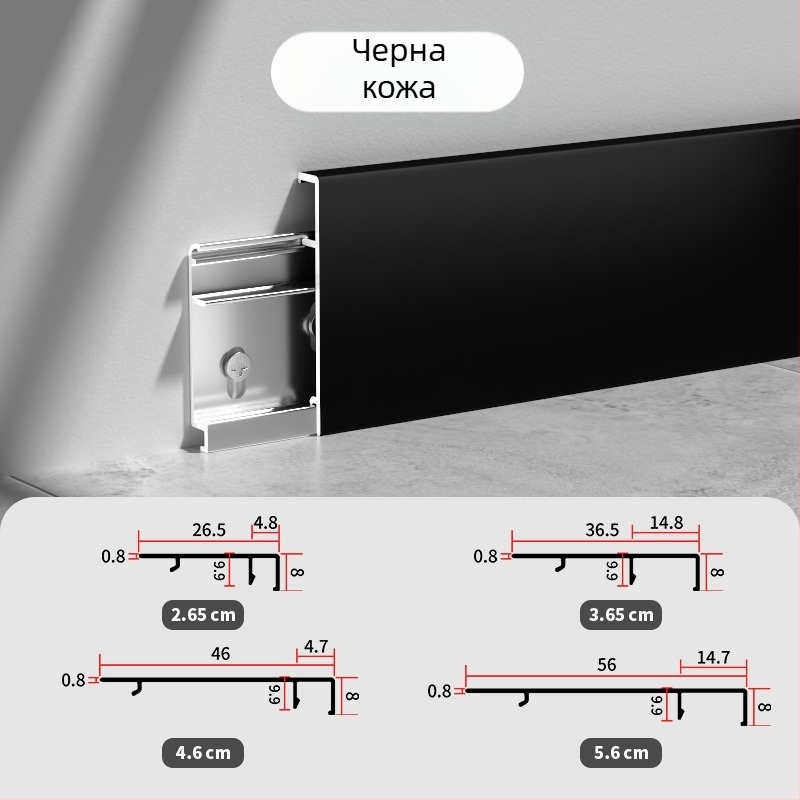 Zhengli алуминиева сплав, F-тип безшевна kick plate със прав ръб, утолщена конструкция, двойна панта и закопчалка