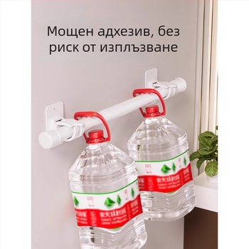 Без пробиване: Баня – силно залепващ рафт за кърпи, разтегателна пръчка за кърпи и пръчка за завеса за душ