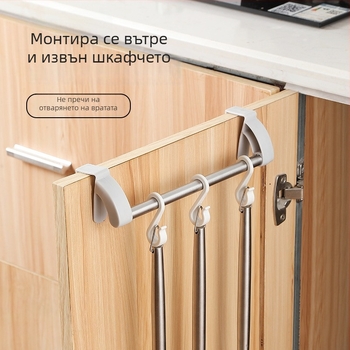 Закачалка за врата за баня и кухня – неръждаема стомана + пластмаса, модерен минималистичен стил, закачане за врата, максимална товароносимост: консултирайте се