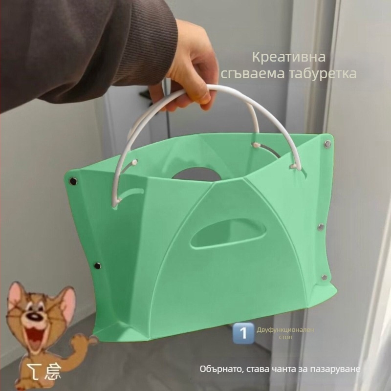 Сгъваем стол за съхранение с връзка за китка – външна употреба, преносим за къмпинг и риболов, пластмасов, товароподемност 120 кг